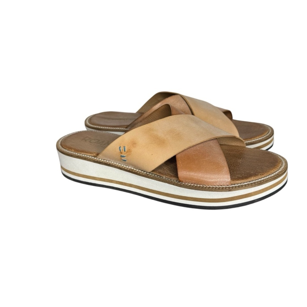 Roan by Bed Stu Shout Leather Criss Cross Platform Sandal 8.5